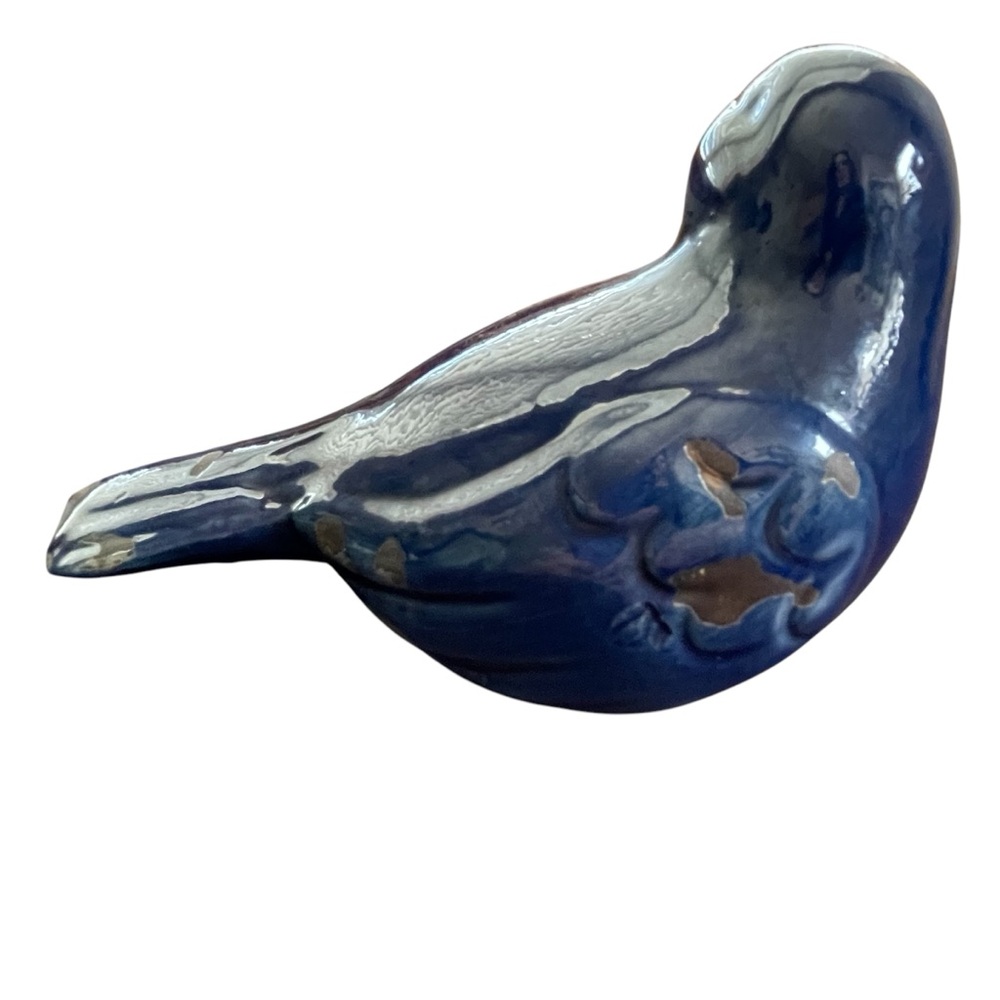 Blue Ceramic Bird Figurine - Picture 2 of 8